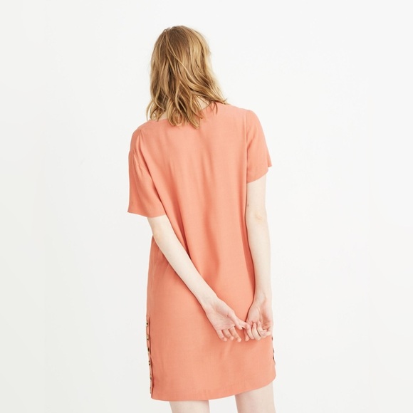 NEW Madewell Side-Button Easy Dress in Sweet Dahlia Women’s L Sheath/Shift Dress - Picture 4 of 13